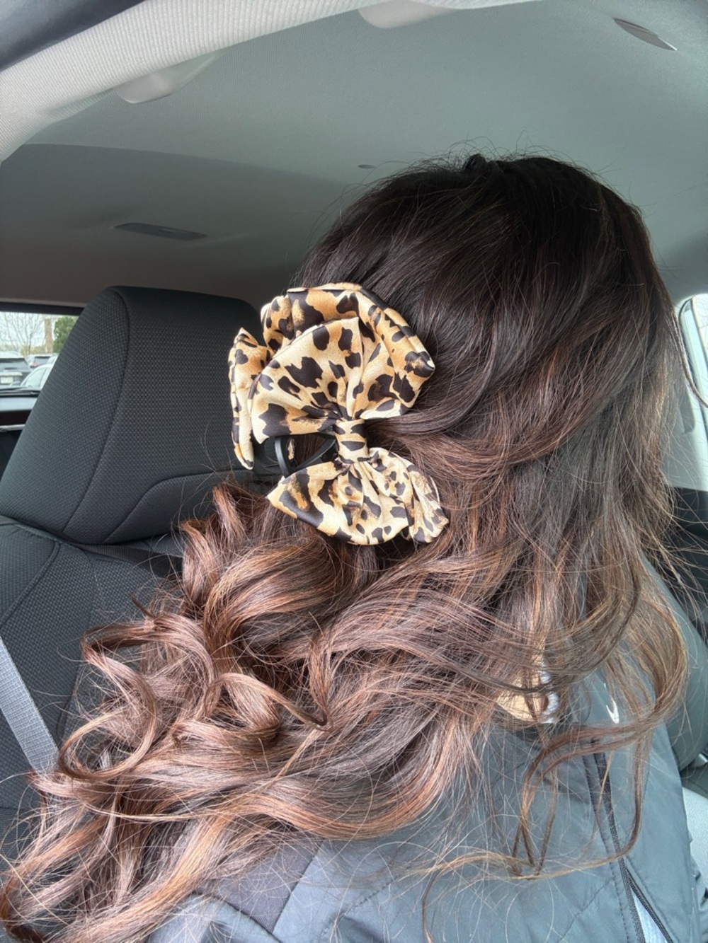 Leopard Bow Claw Clip